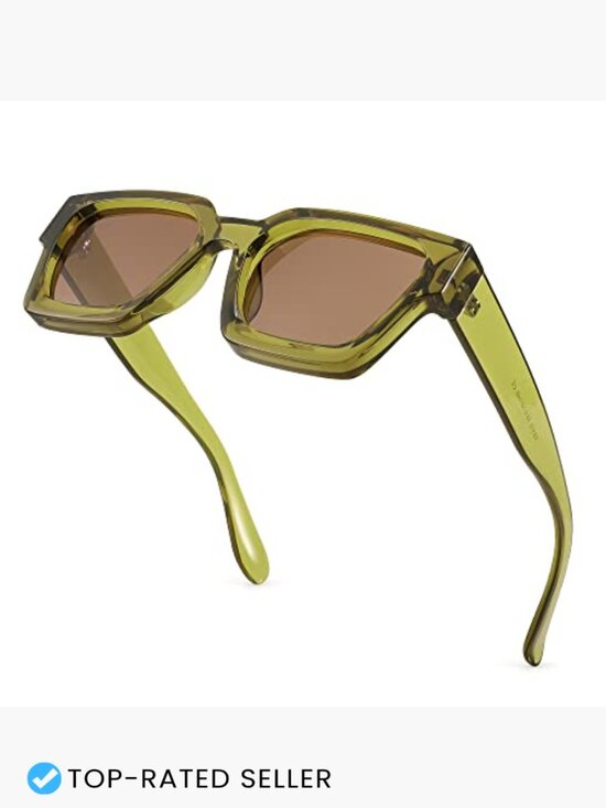 Retro 90s Square Sunglasses Chunky Rectangle UV400 Protection Trendy Y2K main image 4